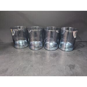 Libbey Ombre Blue‎ Gray Glasses, Set Of 4, Vintage 12 Oz Barware, Old Fashioned